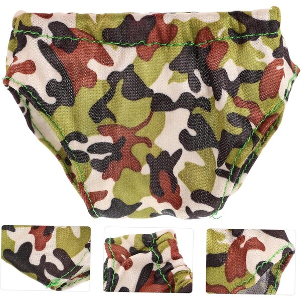 Set 4 Sottovesti in Tessuto per Piccole Bambole con Bretelle Regolabili Camouflage