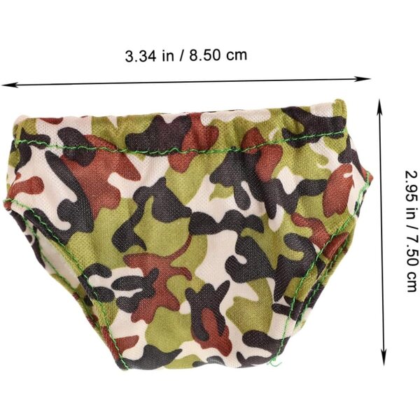 Set 4 Sottovesti in Tessuto per Piccole Bambole con Bretelle Regolabili Camouflage