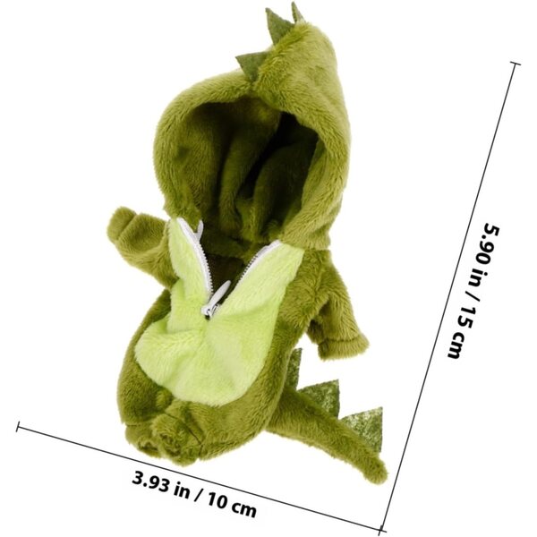Tuta da dinosauro morbida e leggera per bambola da 15x10 cm - simpatico abbigliamento da cartone animato