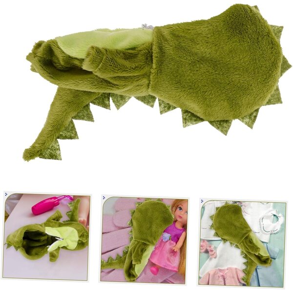 Tuta da dinosauro morbida e leggera per bambola da 15x10 cm - simpatico abbigliamento da cartone animato