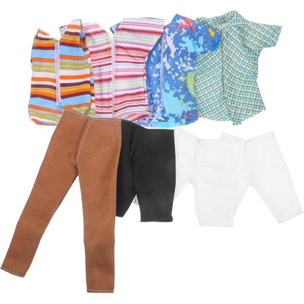 Set mit 4 männlichen Sommerkleidungsstücken für 11,5-Zoll-Puppen aus waschbarem und weichem Stoff