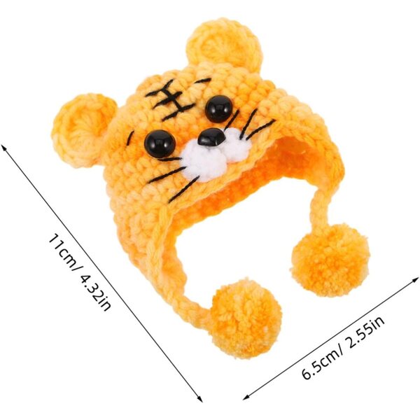 Mini cappelli tricotati per bambole BJD in filato colorato con design animali
