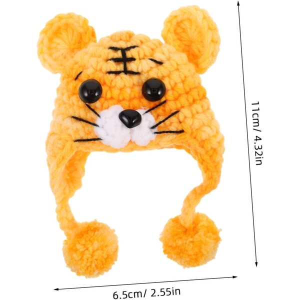 Mini cappelli tricotati per bambole BJD in filato colorato con design animali