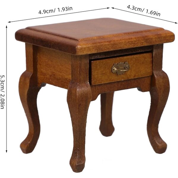 BESPORTBLE Tavolino Vintage in Miniatura 1/12 con Cassetto per Casa delle Bambole