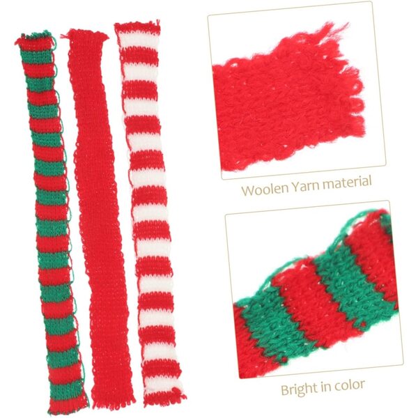 Set 30 Mini Sciarpe Natalizie Rosso, Verde e Bianco per Pupazzi e Decorazioni