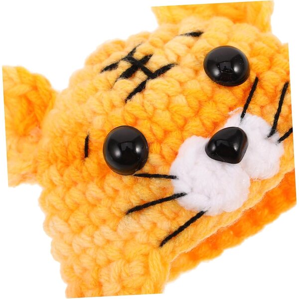 Cappello Tricotato per Bambole BJD con Motivo Animale in Morbida Lana 11x6,5 cm