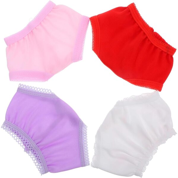 Set 4 Culottes Miniature per Bambole in Polyester Design Classico e Colorato