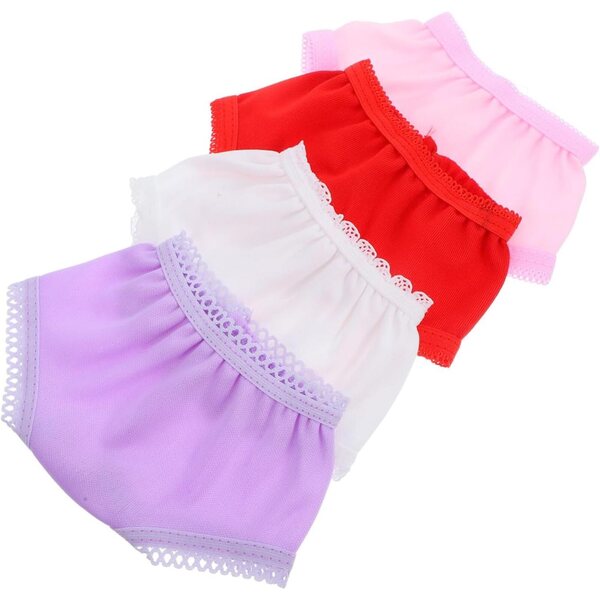 Set 4 Culottes Miniature per Bambole 18 Pollici in Tessuto Morbido Colorate