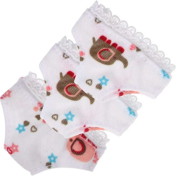 Atmungsaktive weiße Mini-Hosen für Puppen, Set mit 3 praktischen und zarten Stoffaccessoires