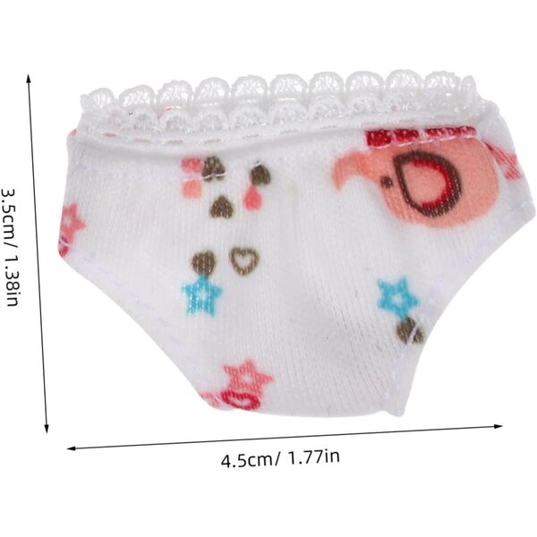 Atmungsaktive weiße Mini-Hosen für Puppen, Set mit 3 praktischen und zarten Stoffaccessoires