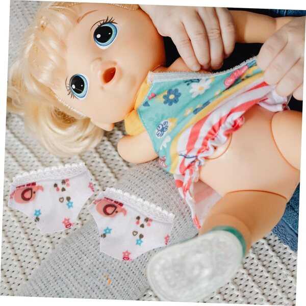 Atmungsaktive weiße Mini-Hosen für Puppen, Set mit 3 praktischen und zarten Stoffaccessoires
