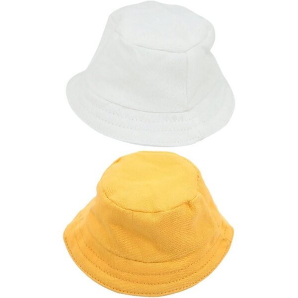 2 Mini Cappelli in Poliestere per Bambole da 10 cm - Casquette Pescatore Cosplay