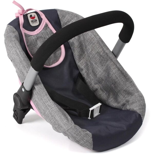 Bayer Chic 2000 Puppenautositz mit Kinderwagenadapter, Graublau
