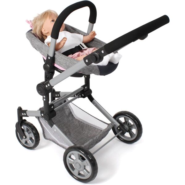 Bayer Chic 2000 Seggiolino Auto per Bambole con Adattatore per Passeggino, Grigio Blu