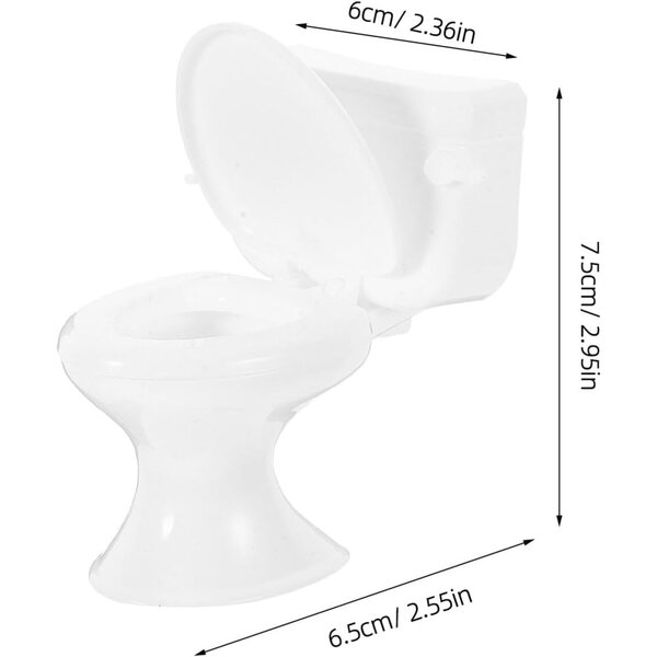 HEMOTON Mini Toilette Bianca per Casa delle Bambole, Accessorio Bagno in Miniatura Realistico