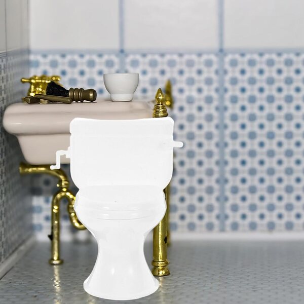 HEMOTON Mini Toilette Bianca per Casa delle Bambole, Accessorio Bagno in Miniatura Realistico