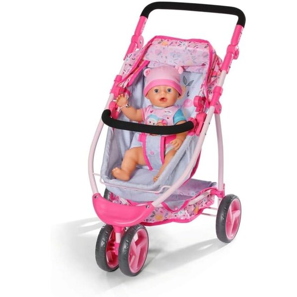 BABY born Kinderwagen umwandelbar in einen Jogger mit Verdeck für Puppen bis 43 cm