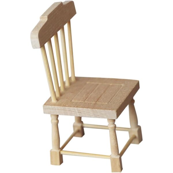 Mini Sedia in Legno per Casa delle Bambole - Decorazione e Accessorio Miniatura