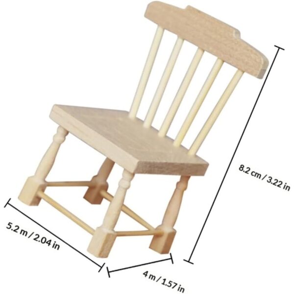 Mini Sedia in Legno per Casa delle Bambole - Decorazione e Accessorio Miniatura