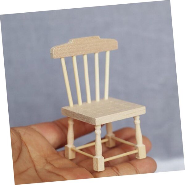 Mini Sedia in Legno per Casa delle Bambole - Decorazione e Accessorio Miniatura