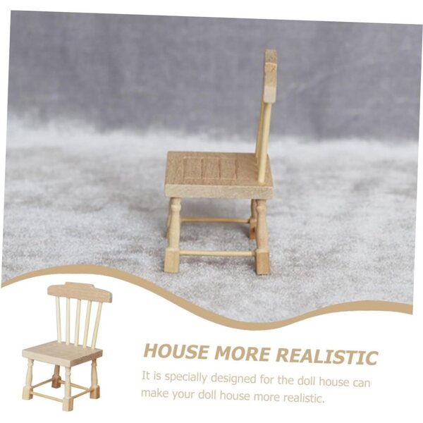 Mini Sedia in Legno per Casa delle Bambole - Decorazione e Accessorio Miniatura