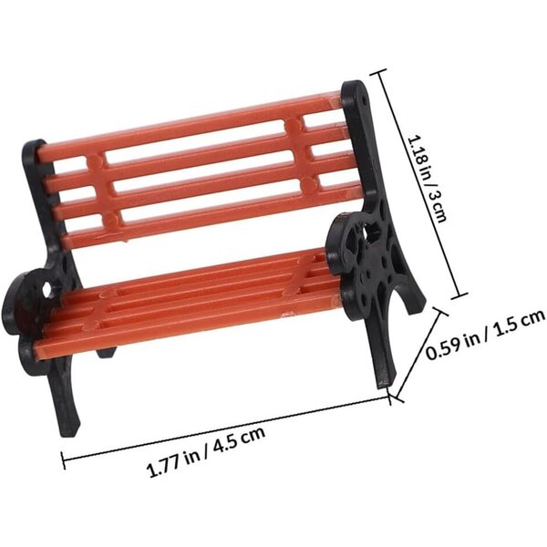 Set 4 Panchine Miniatura ERINGOGO per Casa delle Bambole e Scenari Creativi
