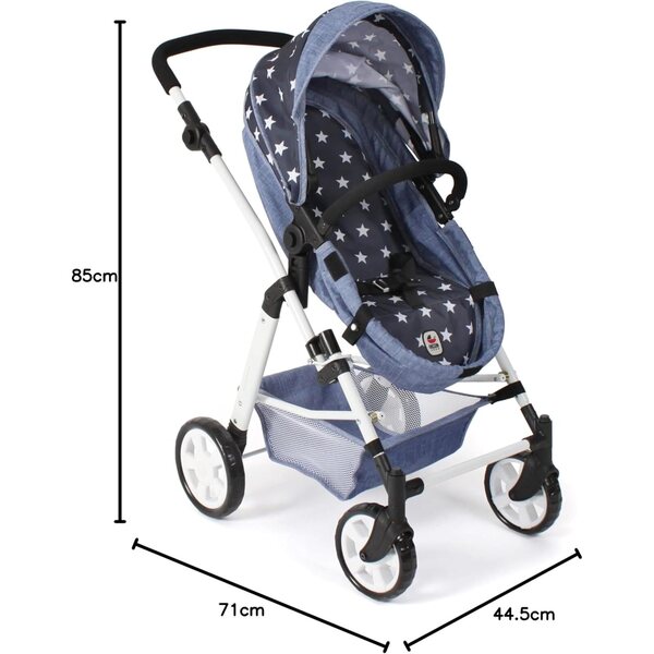 Bayer Chic 2000 Nele – 2 in 1 Kombi-Kinderwagen für Puppen bis 50 cm Marineblau