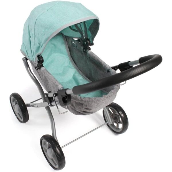 Lilli faltbares Puppenpoussette in Mintgrün, Höhe 55 cm, geeignet für Puppen bis 41 cm
