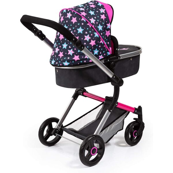 Landau Neo Vario für Puppen bis 52 cm, faltbar mit verstellbarem Griff und Tasche