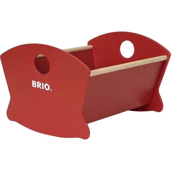 BRIO Berceau in Legno per Bambole da 30 cm con Meccanismo a Dondolo FSC