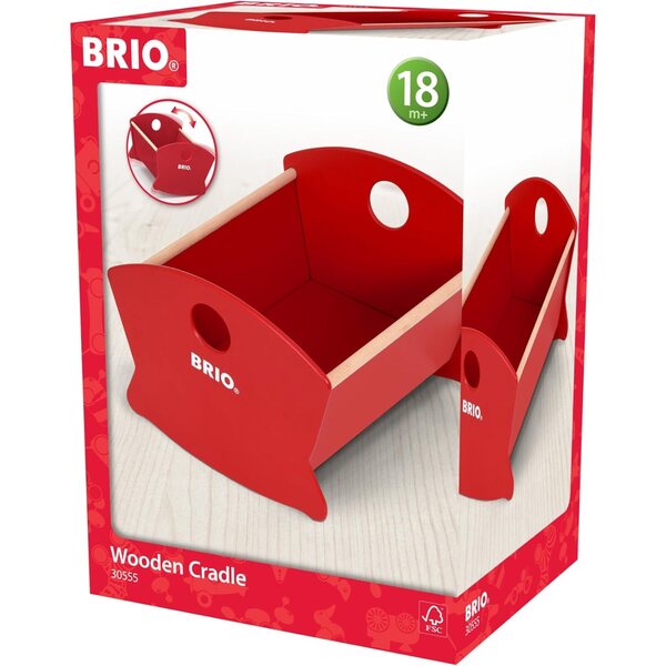BRIO Berceau aus Holz für 30 cm große Puppen mit FSC-Schaukelmechanismus