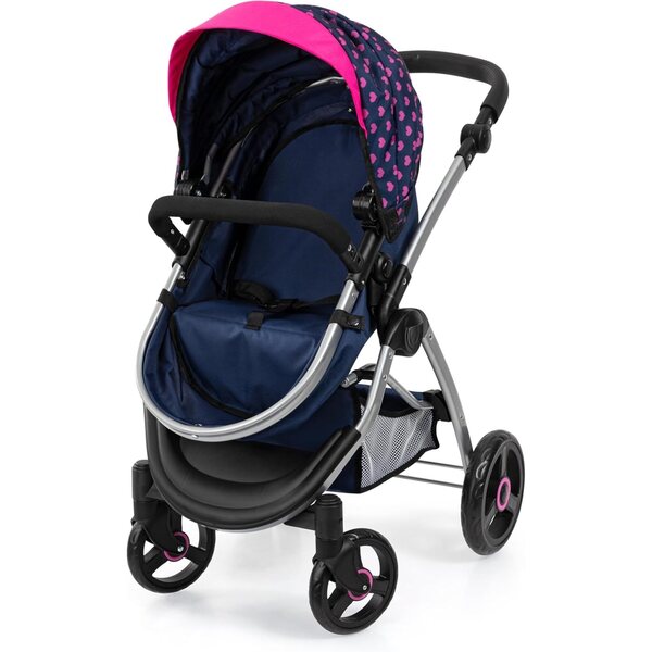 City Max Bayer Design Puppen-Poussette mit verstellbarem Griff und drehbaren Rädern