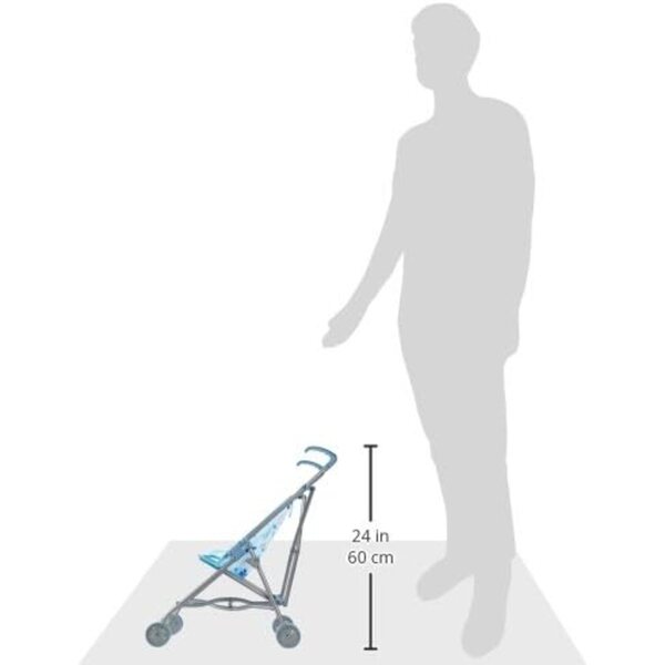 Poussette aus blauen Idena-Puppen mit Bärenmotiv, leicht zu tragen