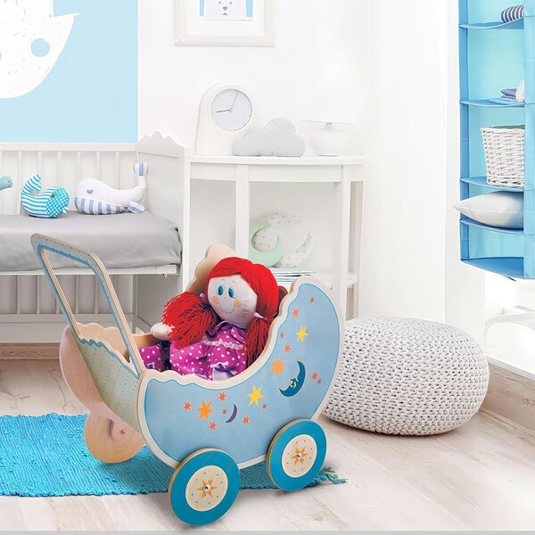 Dida Landau aus Holz für Puppen bis 50 cm – Rollenspiel-Poussette für Kinder von 2–4 Jahren