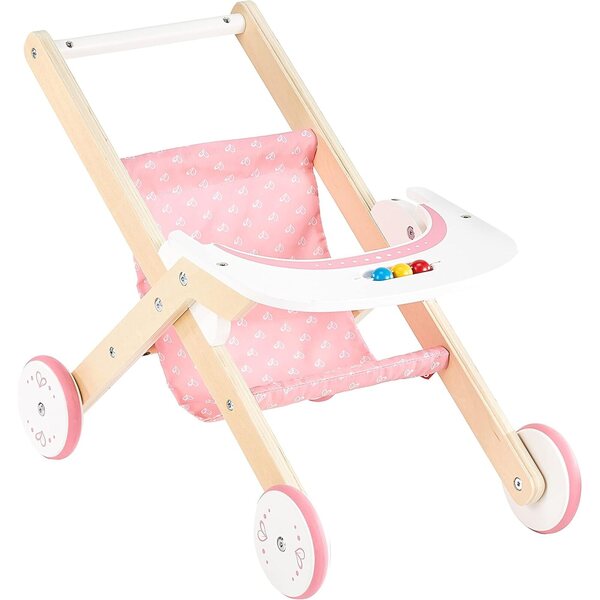 Hape Classic Pousseur für Puppen – Spielzeug-Kinderwagen für Kinder ab 3 Jahren