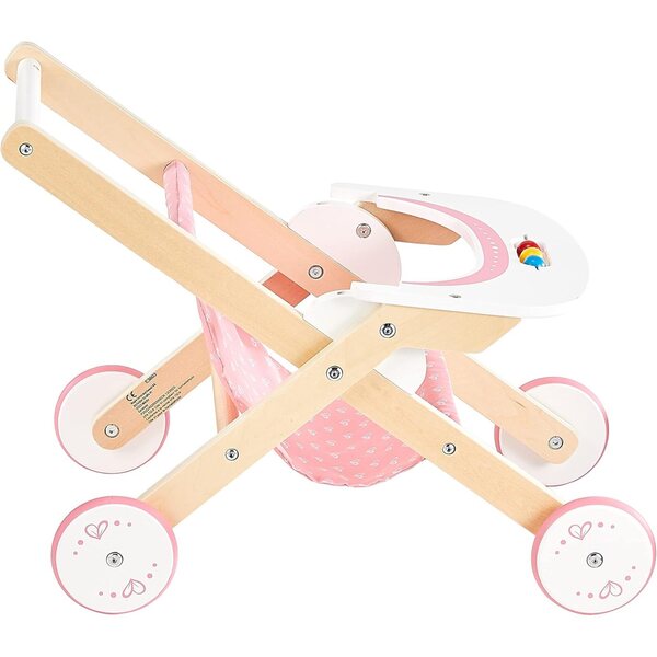Hape Classic Pousseur für Puppen – Spielzeug-Kinderwagen für Kinder ab 3 Jahren