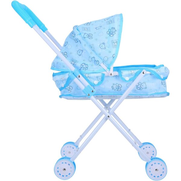 Poussette aus himmelblauen Hemobllo-Puppen mit weichem Griff und großem Raum, 55 x 48 x 24 cm
