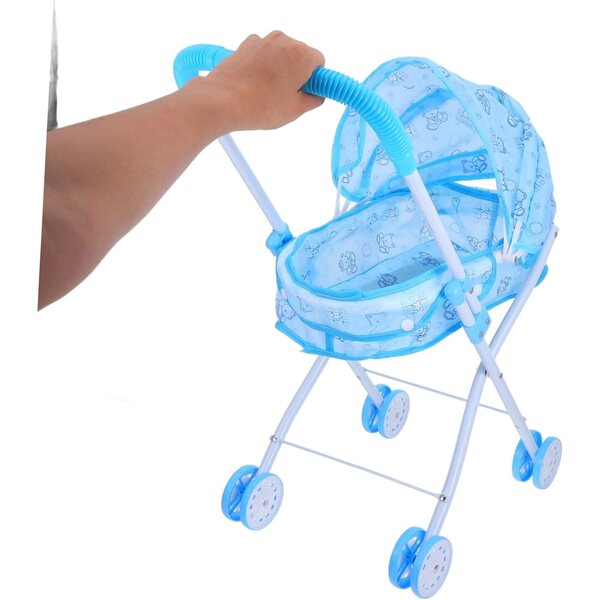Poussette aus himmelblauen Hemobllo-Puppen mit weichem Griff und großem Raum, 55 x 48 x 24 cm