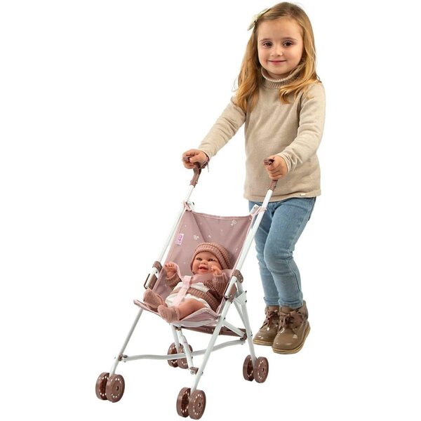Arias Bear Leichtes faltbares Poussette mit Teddybär-Aufdruck, 27 x 47 x 58 cm