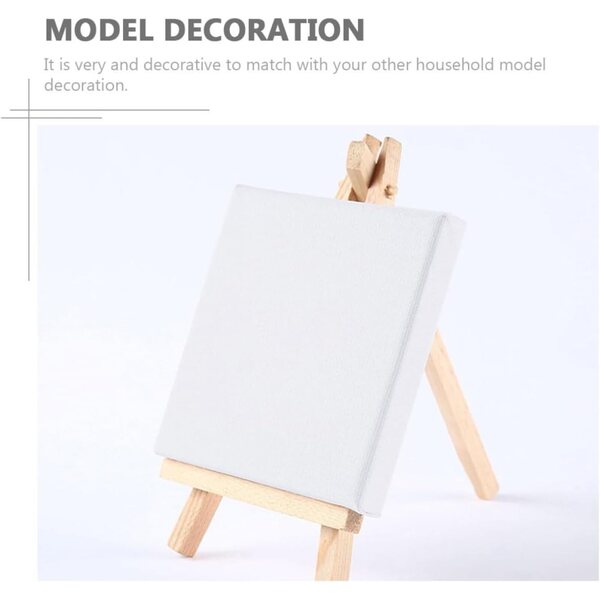 Mini Cavalletto in Legno di Pino Bianco, Set da 3 per Decorazione Casa delle Bambole