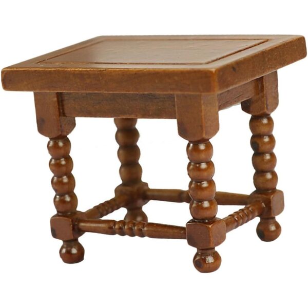 ERINGOGO Mini Mobili Classici in Legno per Casa delle Bambole, Tavolino da Tè Marrone