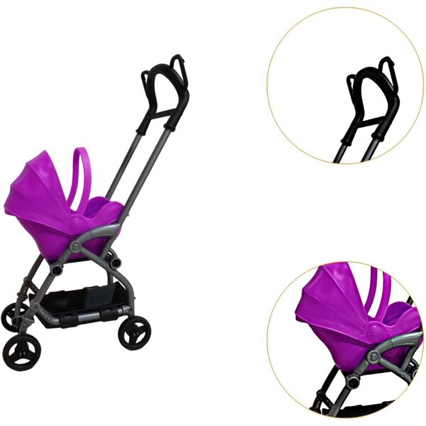 Mini-Poussette für Puppen aus widerstandsfähigem und realistischem PP, Rollenspiel für Mädchen