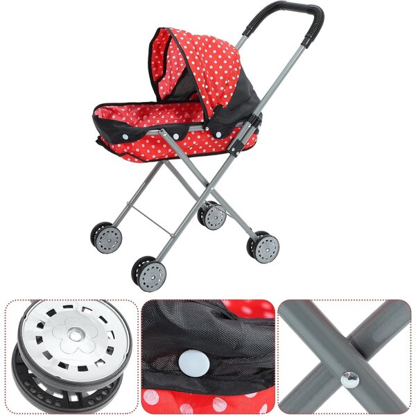 Leichtes Poussette für mehrfarbige Puppen, praktischer und sicherer Spielgefährte