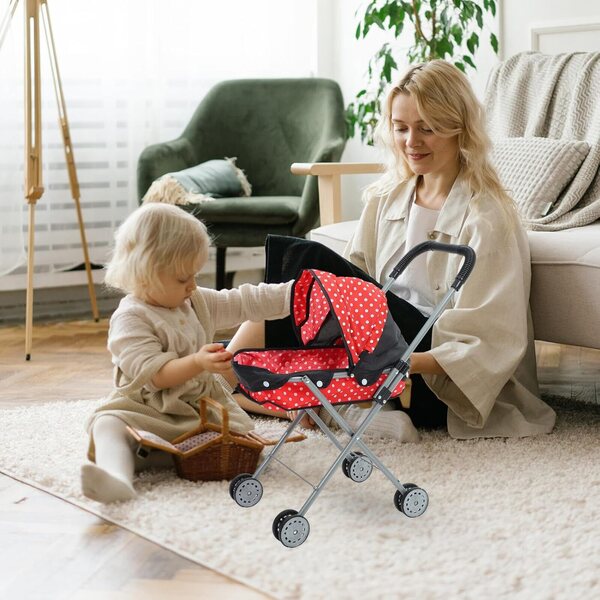 Leichtes Poussette für mehrfarbige Puppen, praktischer und sicherer Spielgefährte