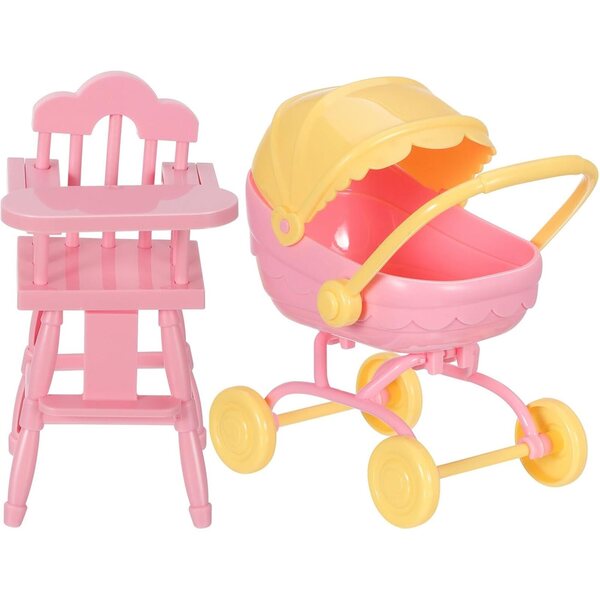 Realistisches und kindersicheres Puppen-Poussette und Hochstuhl aus ABS