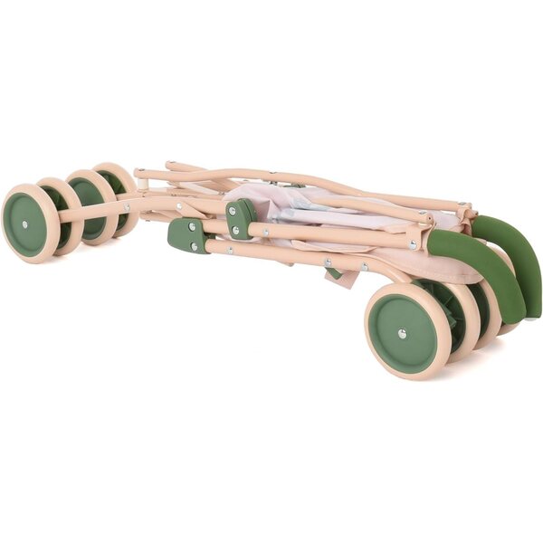 Roma RHS Poussette für 42-cm-Puppen aus recyceltem Kunststoff mit Haube und drehbaren Rädern