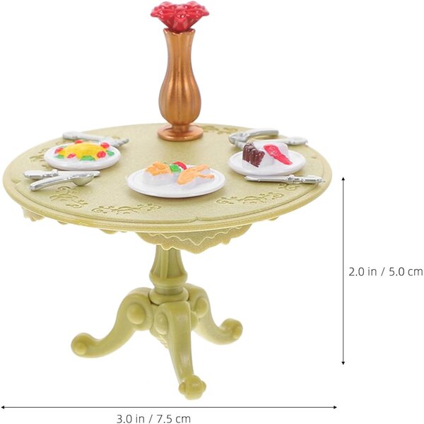 BESPORTBLE Set Mini Mobili Cucina in ABS, Tavolo e Sedie Miniatura per Casa delle Bambole
