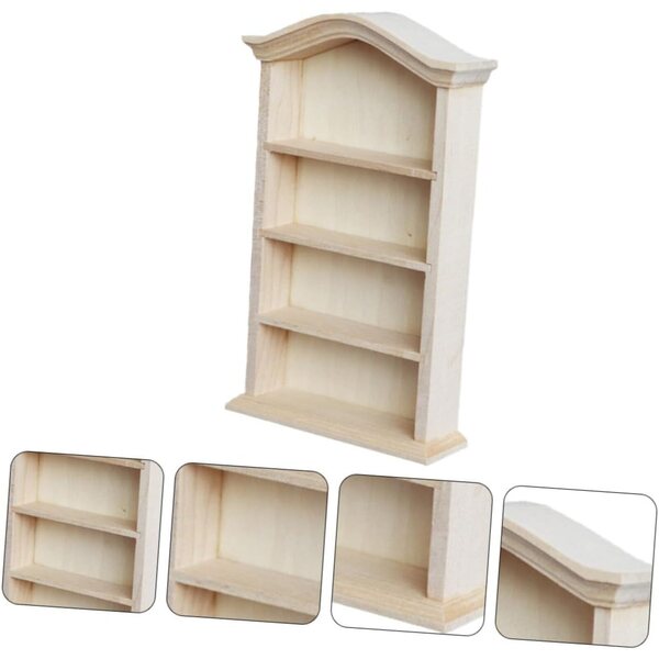 BESPORTBLE Mini Scaffale Portaoggetti in Legno per Casa delle Bambole, Vintage 15,5x9,3 cm