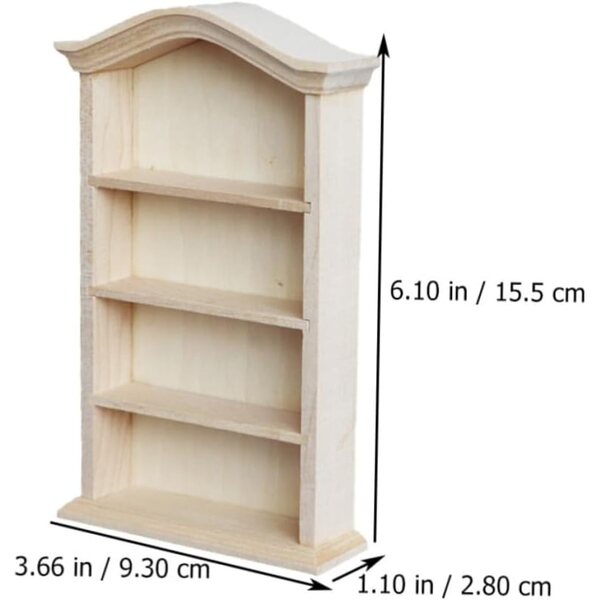 BESPORTBLE Mini Scaffale Portaoggetti in Legno per Casa delle Bambole, Vintage 15,5x9,3 cm