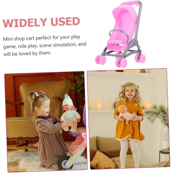 Vaguelly Set 2 Poussette per Bambole in ABS Realistica e Compatta per Gioco e Decorazione